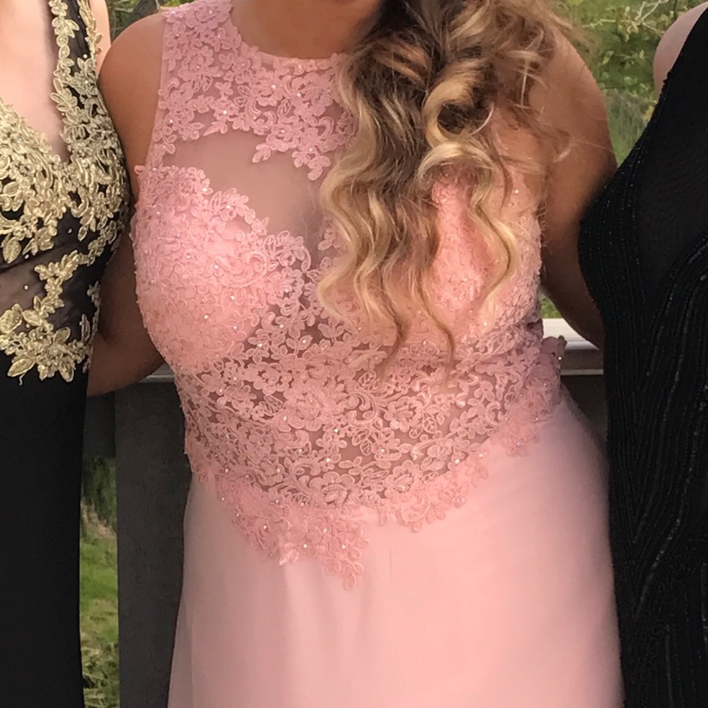 Prom/Formal Open-back Pink Dress from David’s Bridal